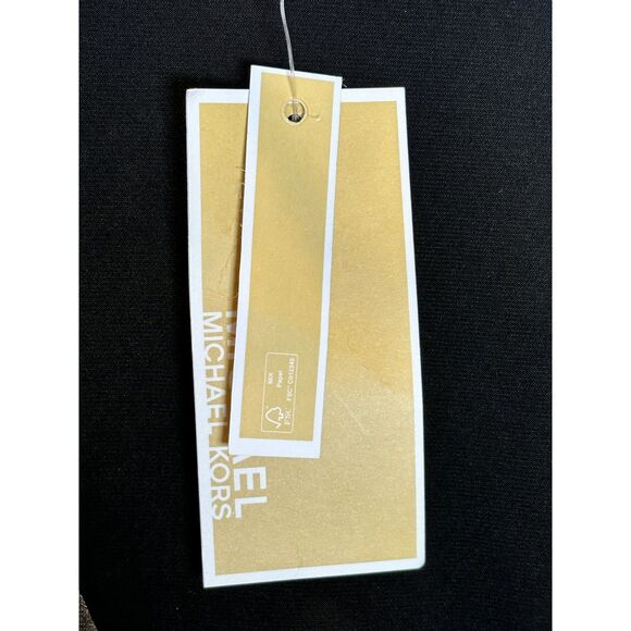 Michael Kors Women's MH3518W03G Size L Black Rhinestone Border Blouse Top NWT - Picture 9 of 9